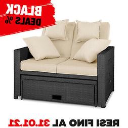 Rattan Salotto Esterno 2 Posti Cuscini Comodo Relax Estate G