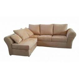 Salotto 4 Posti + Angolo Vari Colori In Eco Pelle E Tessuto