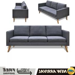 Sofa Divanetto In Tessuto A 3 Posti Grigio Scuro Arredo Casa