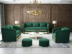 Velluto Imbottitura Sedile 3+2 Posti Rifiniture Design Metal