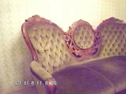 Vintage 3 Posti&nbsp; Con 2 Poltrone In Velluto Verde - Buone Co