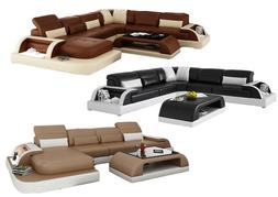 Wohnlandschaft Xxl Divano In Pelle Con Ottomano Osti L6012