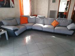 Chateaux D'ax Angolare In Tessuto In Ottimo Stato, Ecopelle 