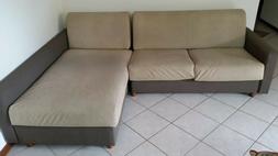 E Letto Angolare Con Penisola Ad Angolo 3 Posti In Ecopelle 