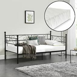 Letto Metallo Con Materasso 90x200cm Sofa Singolo Incl. Rete