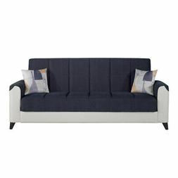 Letto 3 Posti Con Contenitore In Ecopelle Bianco/antracite 2