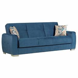 Letto 3 Posti Con Contenitore In Tessuto Colore Blu Navy 221