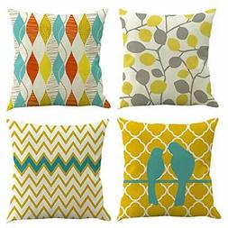 Letto 4 Pz Geometria Rettangolari Cotone Lino