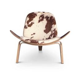 Forte Pelo di Mucca Sedia Ufficio Su Vero Noce Legno Dreibei