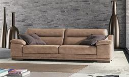 Moderno Vulcano  3 Posti Interamente In  Pelle Nuvolata