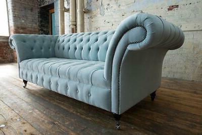 3 posti chesterfield divano sedile tessuto stoffa