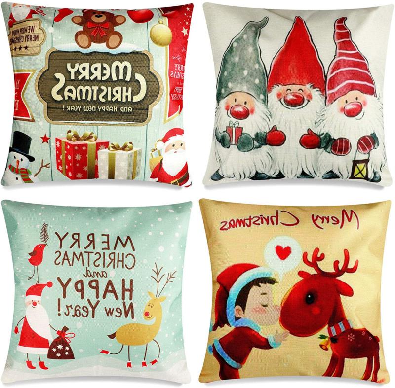 4 federe cuscini divano copricuscini natalizi 40x40