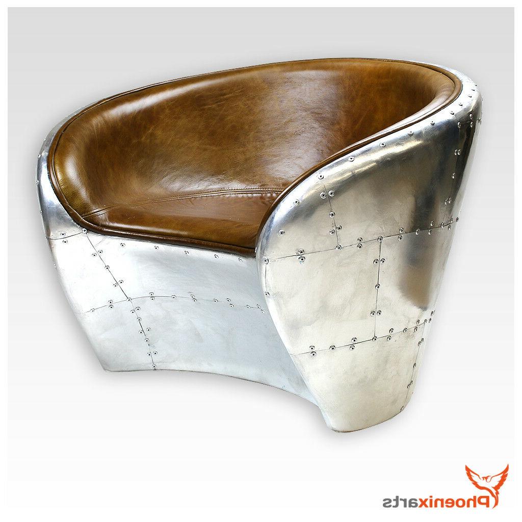 aircraft vintage poltrona in pelle braun vera