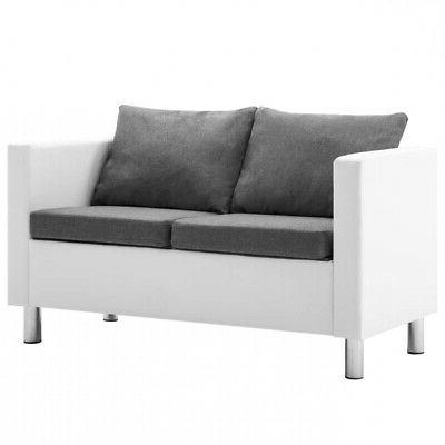 ax divano bianco 2posti cuscini grigio chiaro