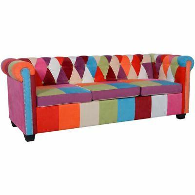 divano chesterfield a 3 posti in tessuto