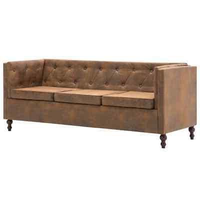 ax divano scamosciato rilassarsi design chesterfield 3posti