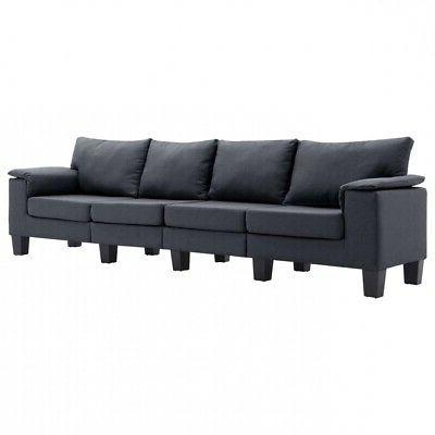 ax poltrona divano 4posti grigio scuro elegante