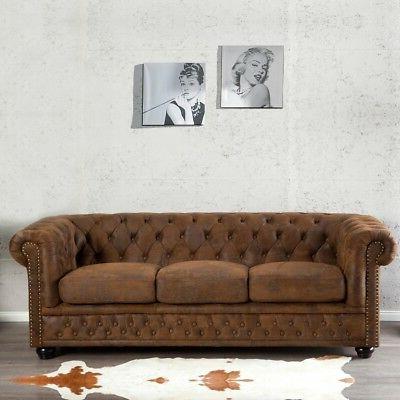 cagu pregiato design chesterfield 3er divano winchester