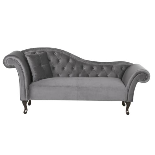 chaise longue per lato destro in velluto