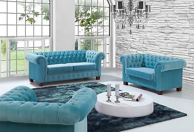 chesterfield 3 posti divano imbottitura tessuto sedile