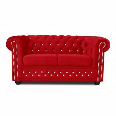 chesterfield blinktextil 2 posti divano imbottitura sofa