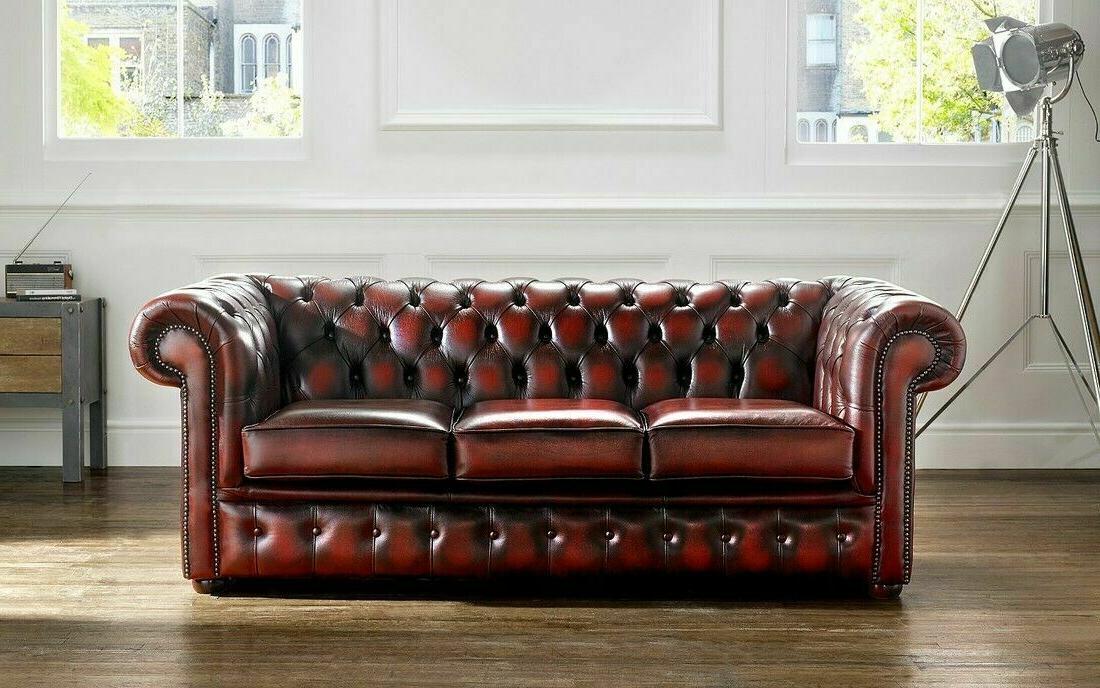 chesterfield designer grande 3 posti divano pelle