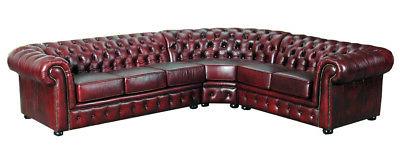 chesterfield divano ad angolo croton in pelle
