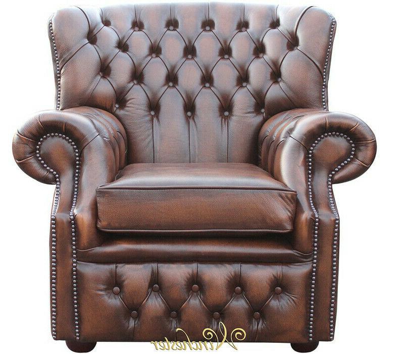 chesterfield pelle marrone scuro poltrona a orecchioni