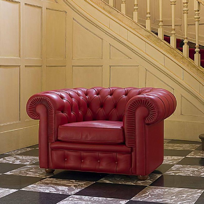 chesterfield rosso poltrona 1 posti designer pelle