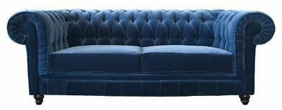 chesterfield tessuto divano pelle 3 posti in