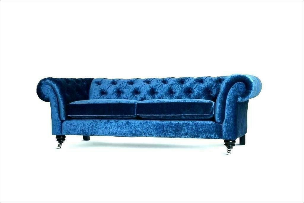 chesterfield velluto divano 3 posti designer blu
