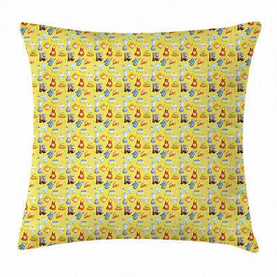 colorato coperture cuscino del divano giallo utensili