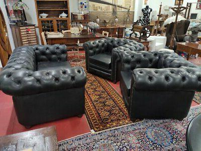 completo divano con 2 poltrone stile chesterfield