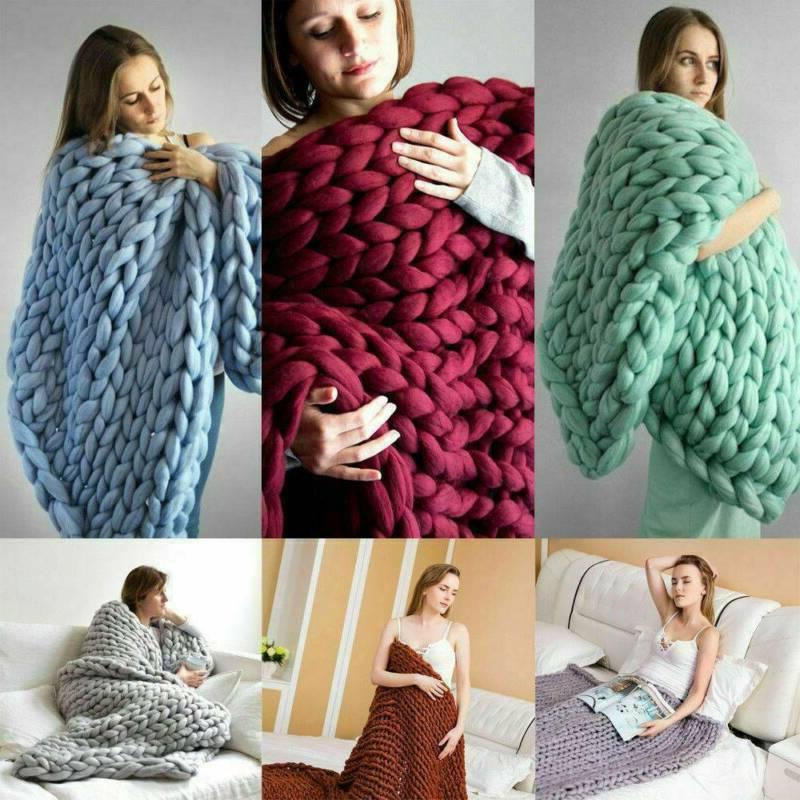 coperta divano grande morbida coperta lavorata maglia
