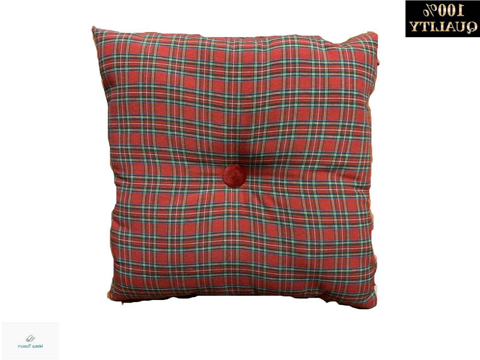 cuscini divano arredo tartan scozzese rosso natale