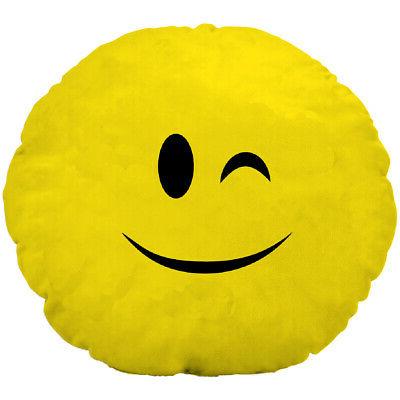 cuscino tondo fullprint in microfibra smile occhiolino