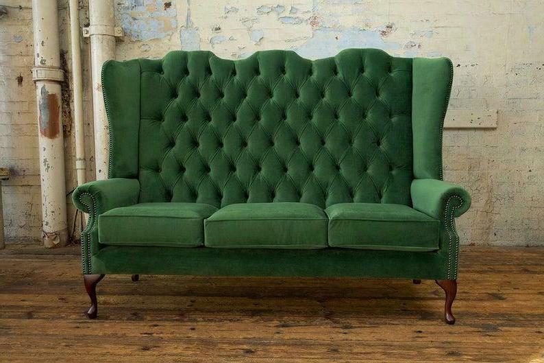 design chesterfield tessuto divano imbottitura sofa nuovo