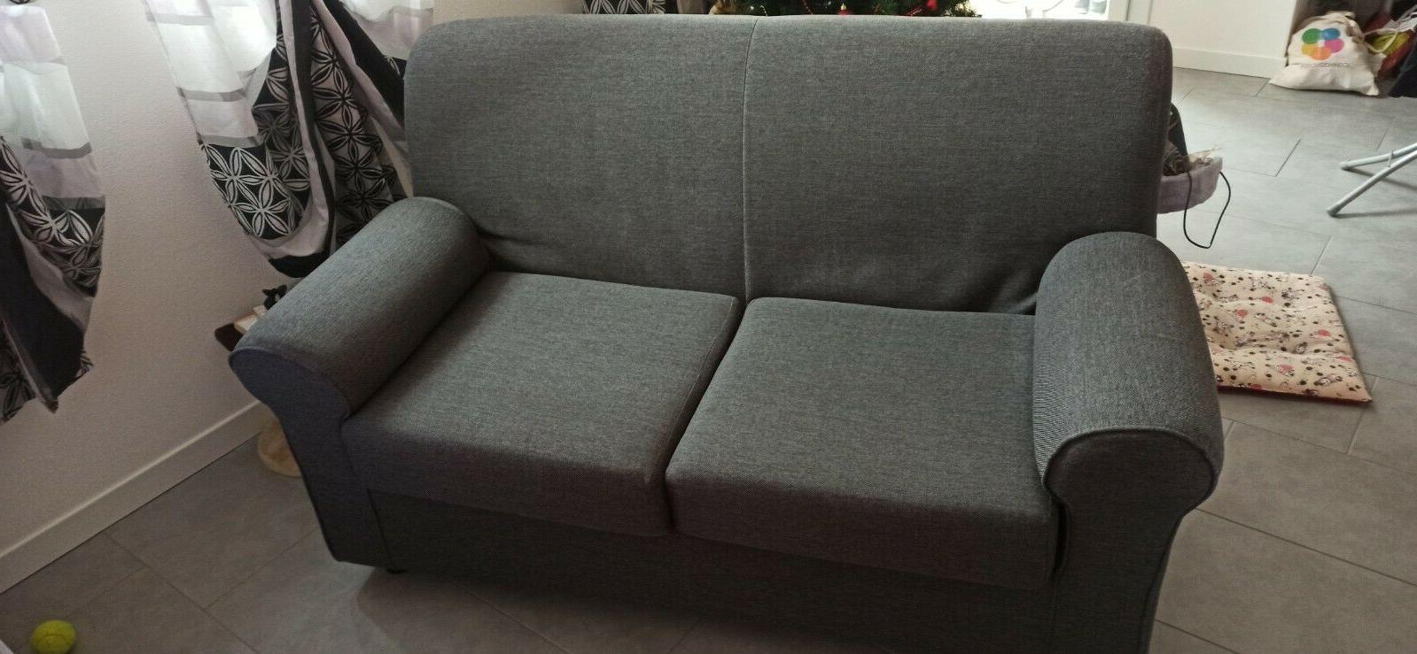divano 2 posti grigio misure l 150
