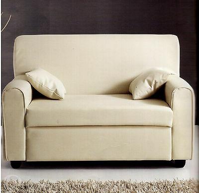 divano 2 posti imbottito ecopelle pelle beige