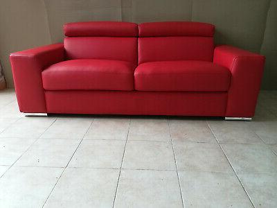 divano 3 posti in vera pelle rosso