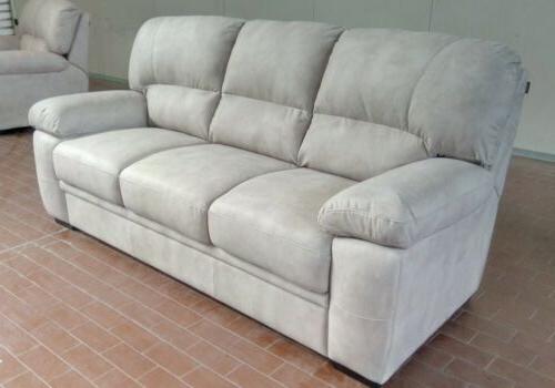 divano 3posti effetto nabuk grigio chiaro