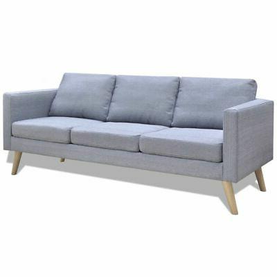 divano a 3 posti grigio chiaro tessuto