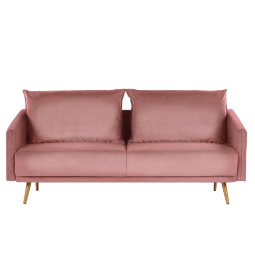 divano a 3 posti in velluto rosa