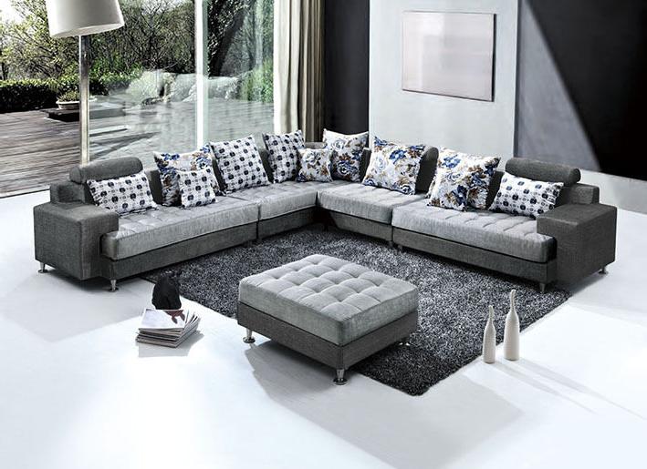 divano angolare 325x250 pouf in microfibra moderno