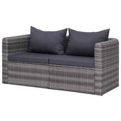 divano angolare da giardino 2 pz grigio