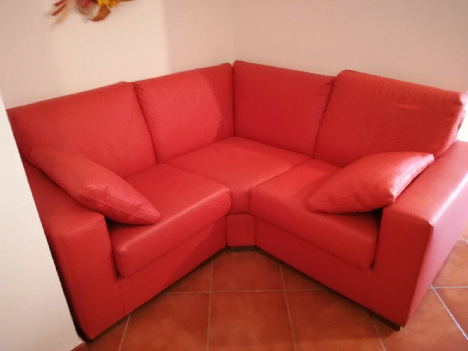 divano angolare ecopelle colore albicocca