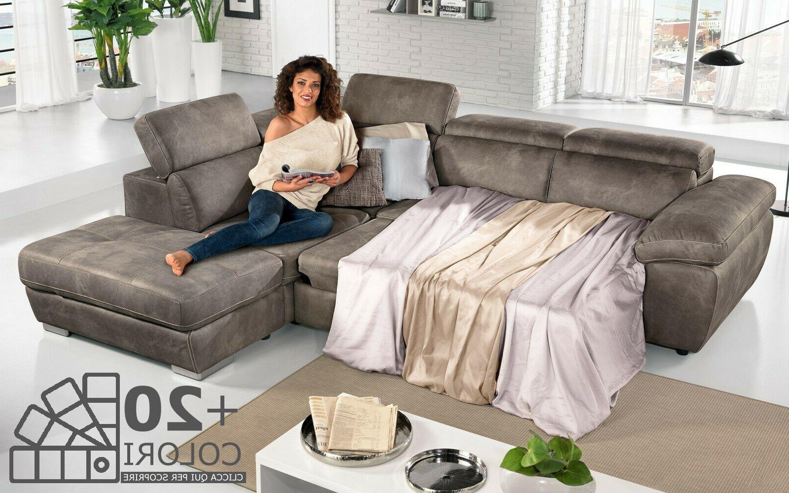 divano angolare penisola 3 posti letto tessuto