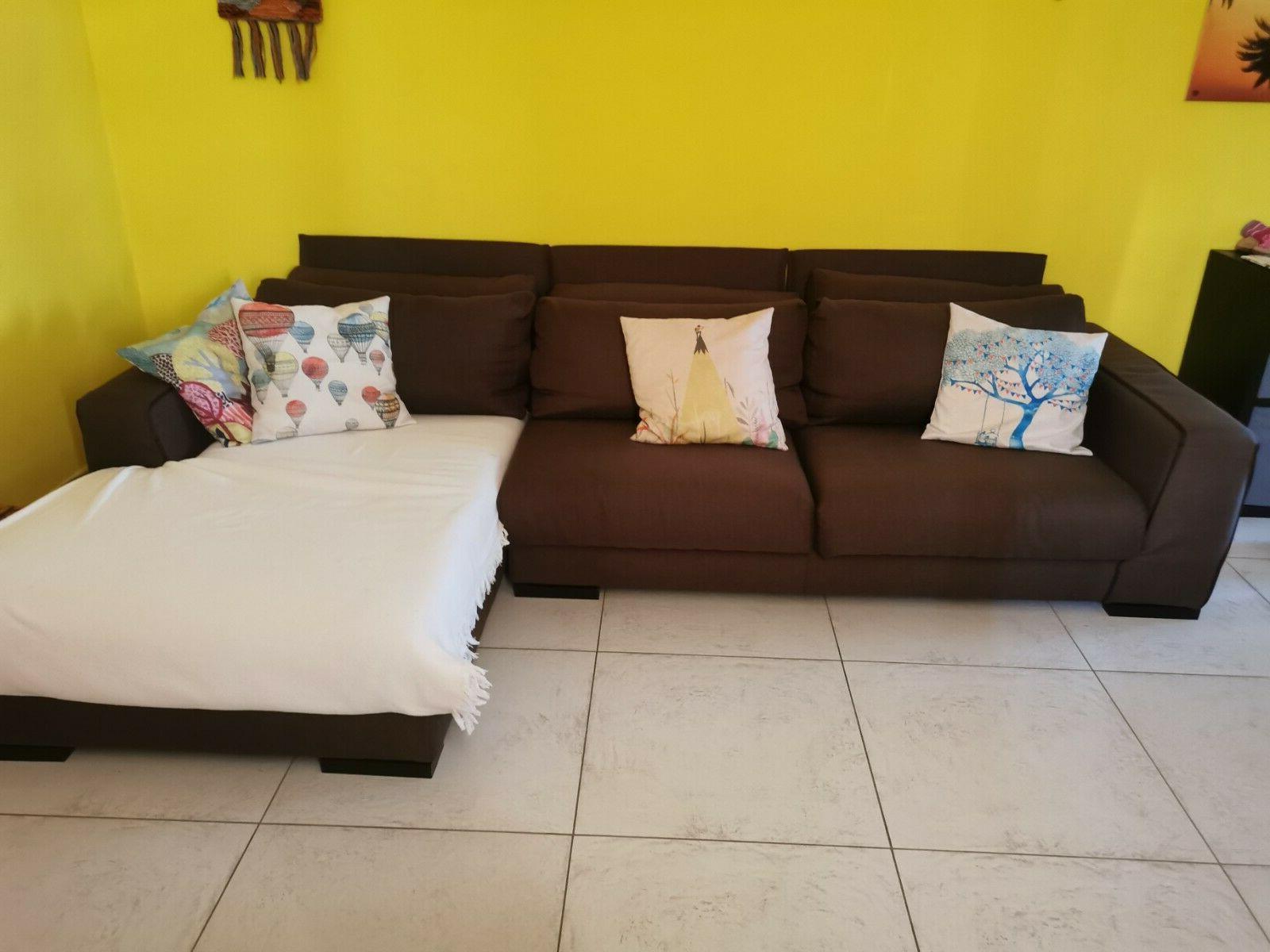 divano chaise longue marrone 3 posti angolare