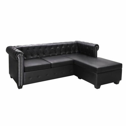 divano chesterfield a l angolo in similpelle