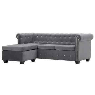 divano chesterfield a l in velluto grigio